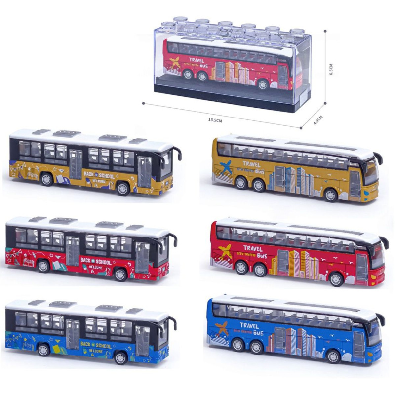 Kovový model školního autobusu s otevíracími dveřmi 1:64 - více druhů