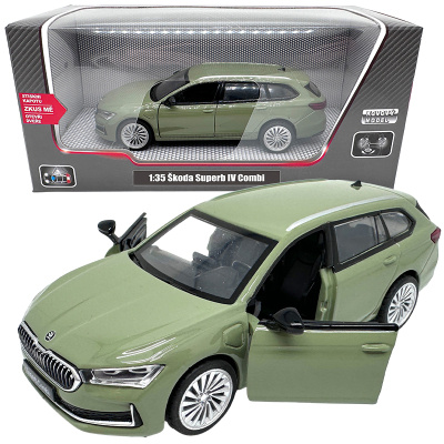 Kovový model - 1:35 Škoda Superb IV Combi zelené