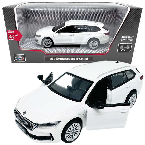 Kovový model - 1:35 Škoda Superb IV Combi bílé