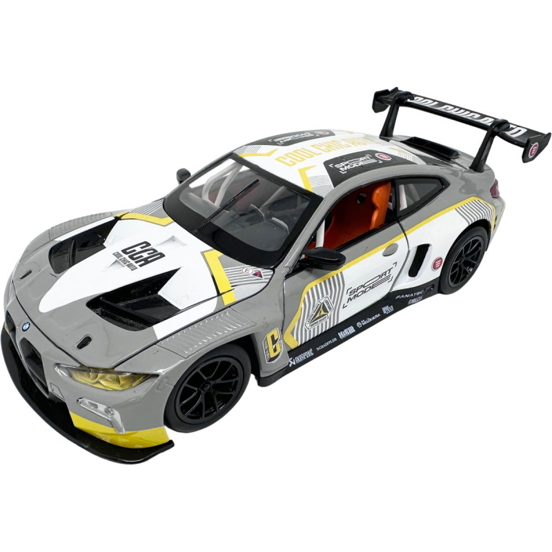Kovový model - 1:24 BMW M4 GT3 Stříbrně šedá