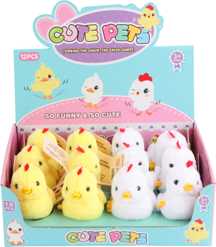Natahovací skákající kuřátko s červeným hřebínkem