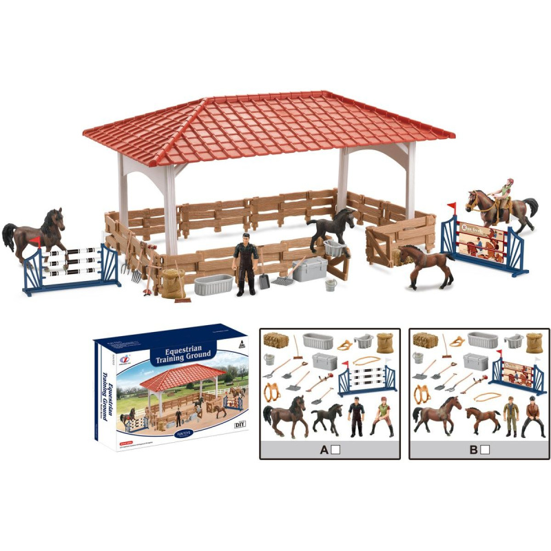 Zvířátka z farmy - Velká jezdecká dráha s příslušenstvím 2 druhy