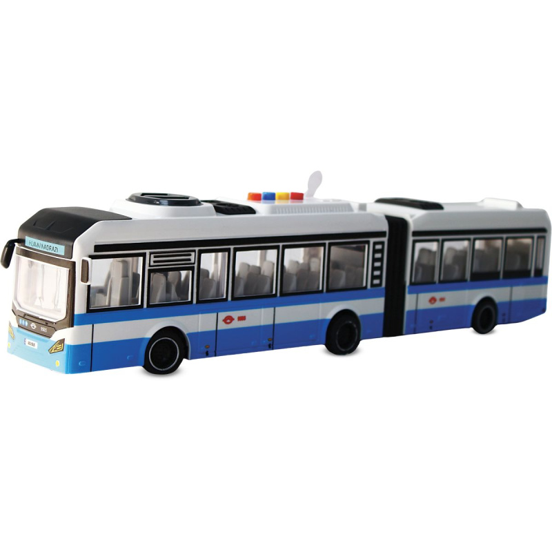 CITY SERVICE CAR - 1:16 Kloubový autobus - modrý na setrvačník se zvuky