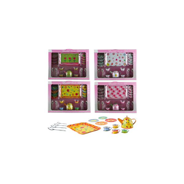 Čajová plechová sada s potiskem 19 dílná
