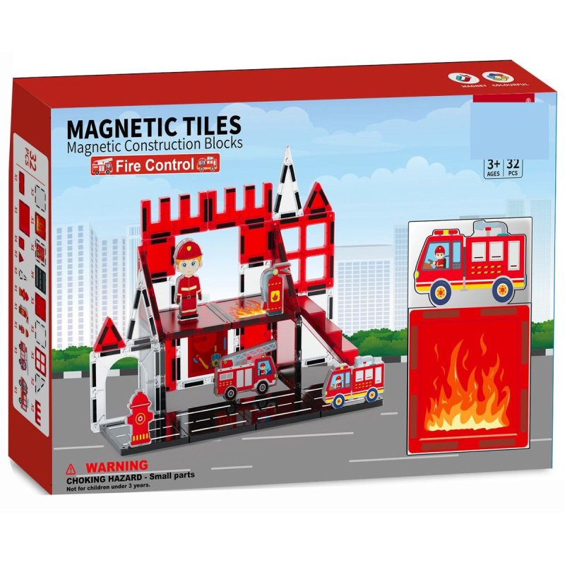 Magnetická stavebnice - Hasiči 32 ks