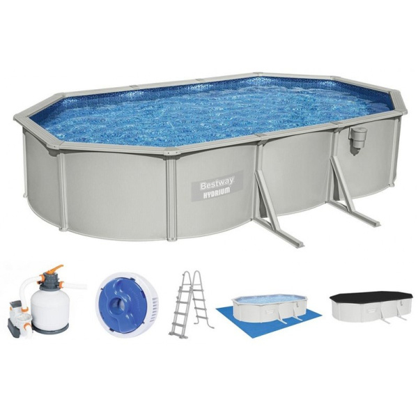II. Jakost - BESTWAY 56369 - Bazén s konstrukcí Hydrium 6.1 x 3.6 x 1.2 m + PÍSKOVÁ FILTRACE