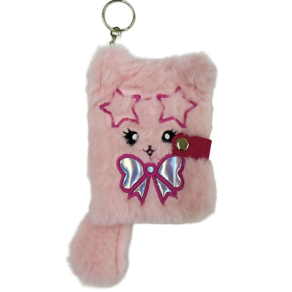 Mini plyšový zápisník A7 Kočička