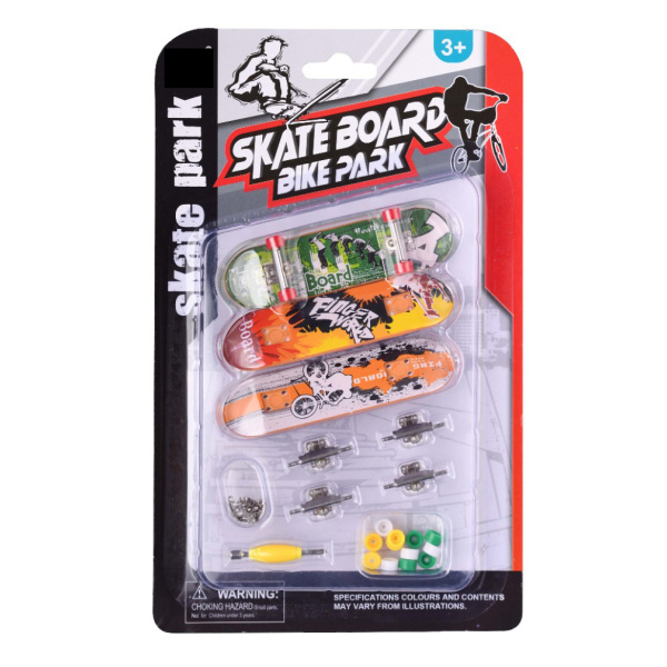 SKATEPARK Sada 3 Fingerboardů s Příslušenstvím