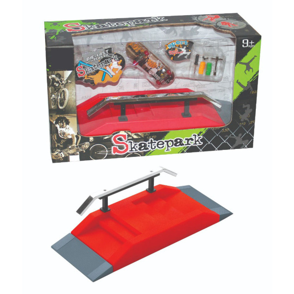 SKATEPARK: Zábavná Fingerboard Sada s Kovovým Zábradlím
