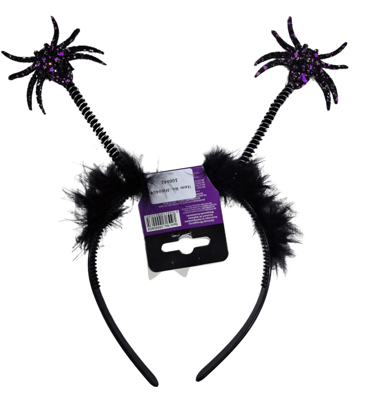 Halloween čelenka s pavouky na pružinkách