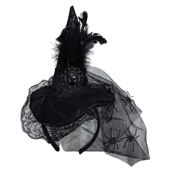 Halloween čelenka klobouček a pavouci