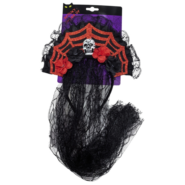 Halloween závoj lebka a růže
