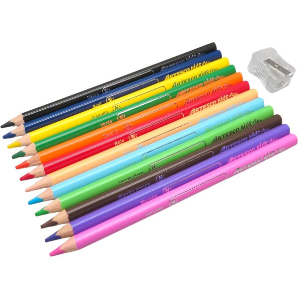 Barevné pastelky JUMBO - sada 12 ks + ořezávátko
