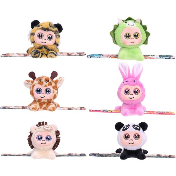 Plyšový plácací náramek se svítícíma očima ZOO edice - 1 kus