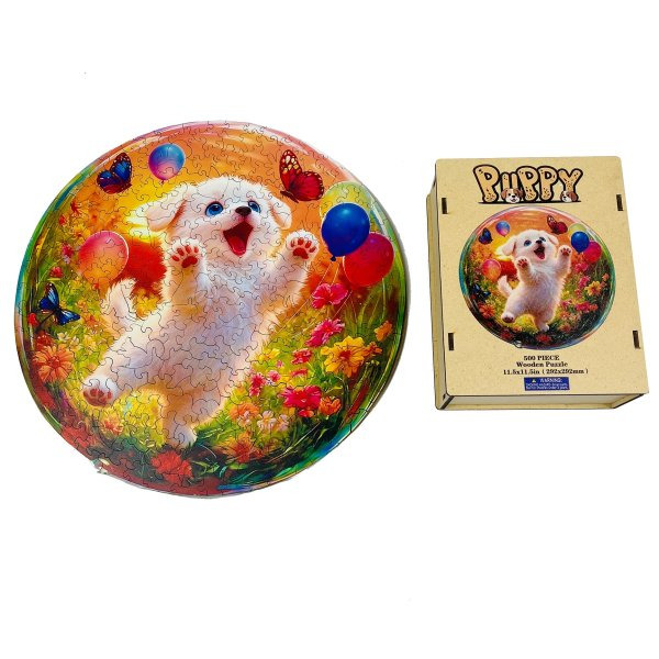 Dřevěné puzzle – Štěňátko