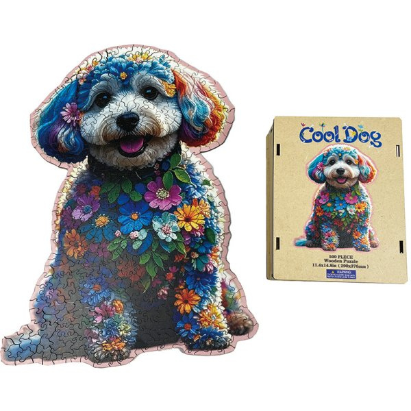 Dřevěné puzzle – Stylový pes