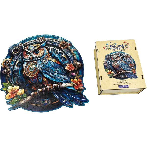 Dřevěné puzzle – Stylová sova