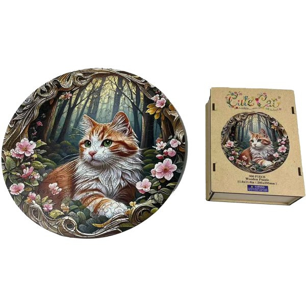 Dřevěné puzzle – Roztomilá kočička