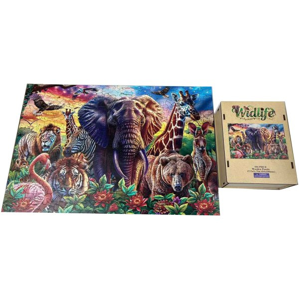 Dřevěné puzzle – Divoká příroda