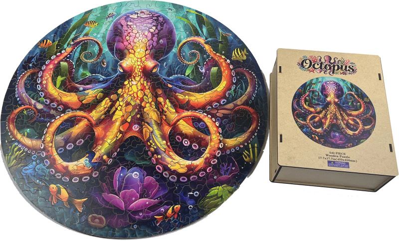 Dřevěné puzzle – Chobotnice