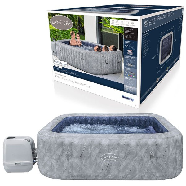 II. Jakost - BESTWAY 6001Q - Vířivka Lay-Z-Spa® San Francisco HydroJet Pro™ s APP