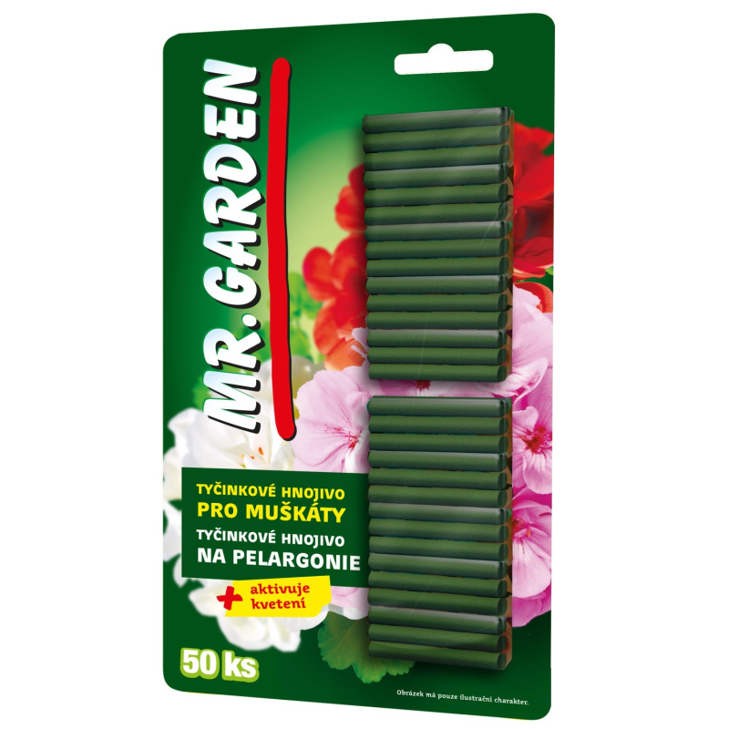 Mr. Garden tyčinky hnojivo pro muškáty 50 ks