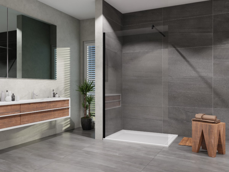Stěna pevná WECCO Walk-In 1000 mm leštěný hliník/čiré sklo 1