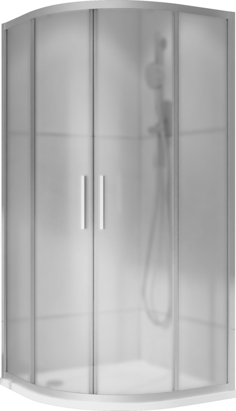Kout sprchový WECCO SHINY 900×900 mm lesklý hliník/matné sklo R550