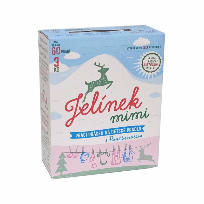 Jelen Jelínek mimi Prací prášek na dětské prádlo s pantenolem, 3 kg