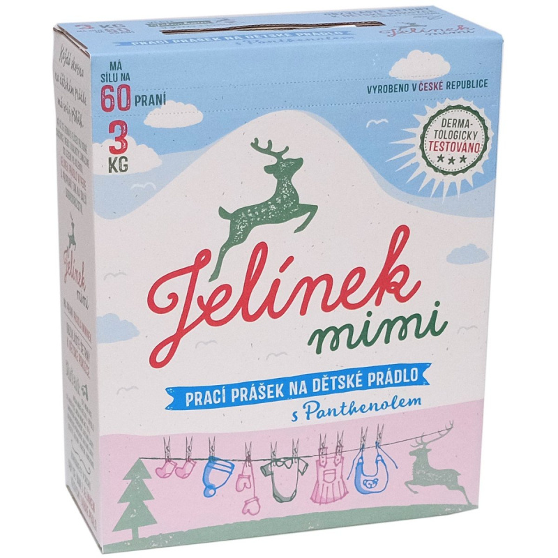 Jelen Jelínek mimi Prací prášek na dětské prádlo s pantenolem, 3 kg
