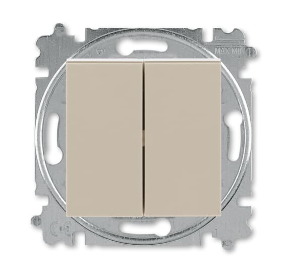 Přepínač sériový ABB Blistry 2CHH590545A6018, řazení 5, macchiato/bílá, s krytem, s drápky