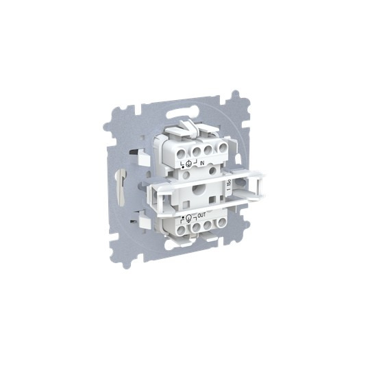 Spínač jednopólový ABB 2CHH590145A6003, řazení 1, bílá/bílá, s krytem, s drápky