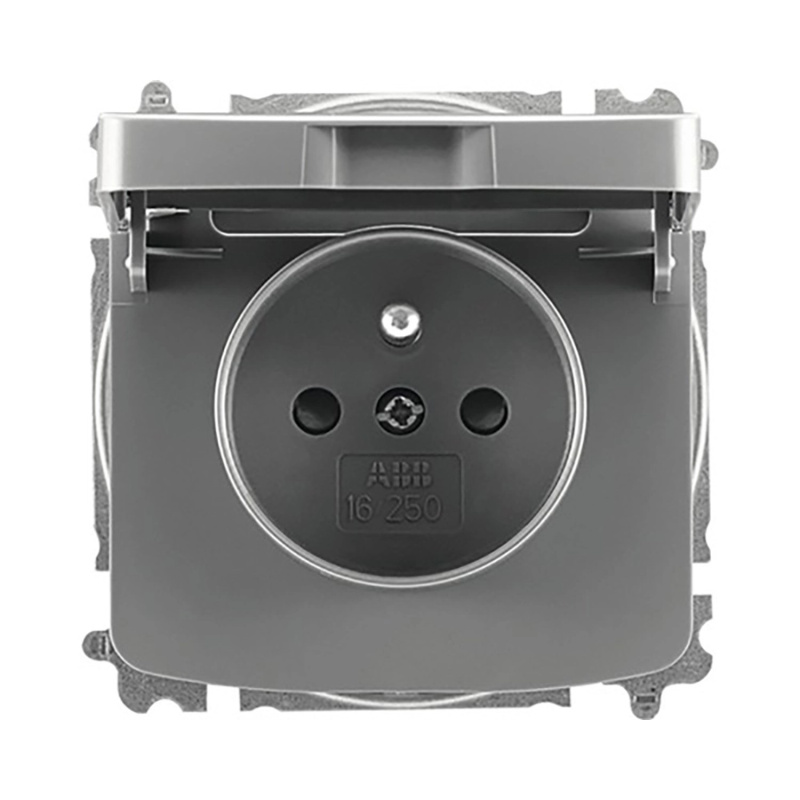 ABB 1násobná zásuvka s krytem TANGO 6619A-A06397 S2 kouř.šedá 40,3x73,8x73,8 mm