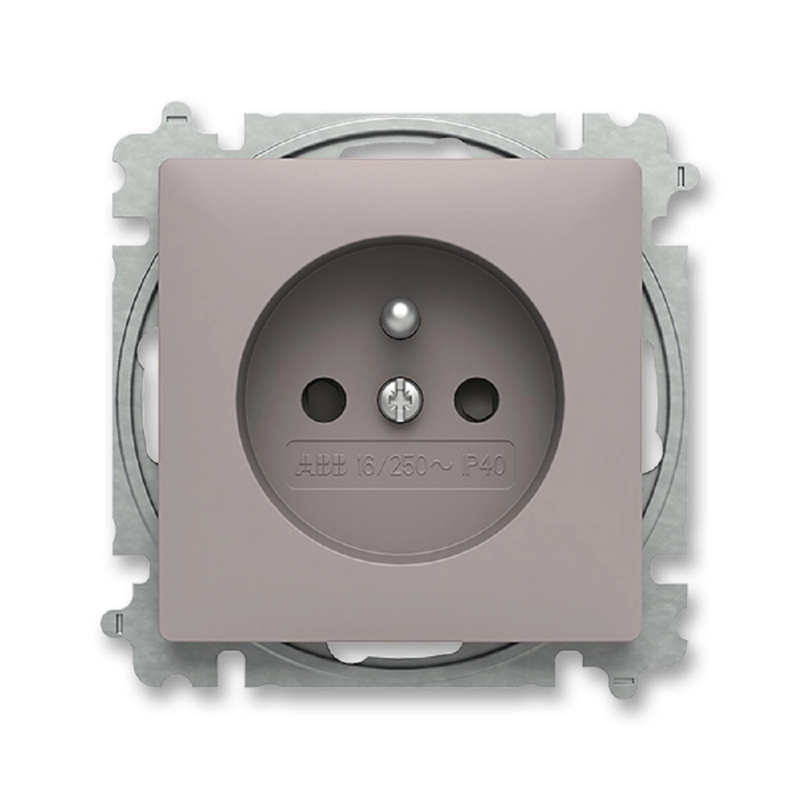 Zásuvka 230 V jednonásobná ABB Zoni greige, bílá