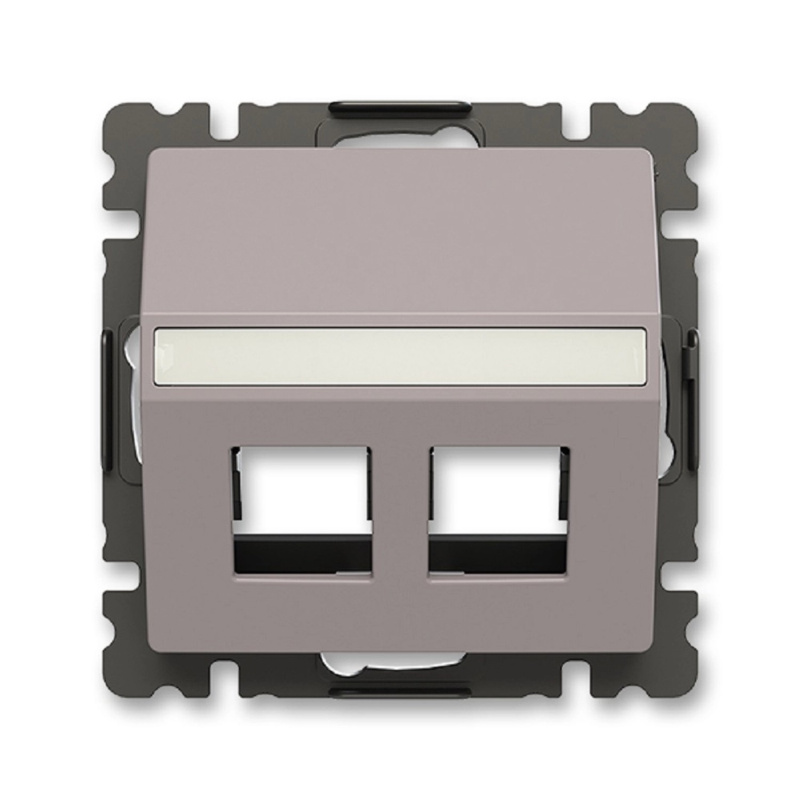 Kryt zásuvka komunikační/reproduktorová dvojnásobná s popisovým polem ABB Zoni greige, bílá