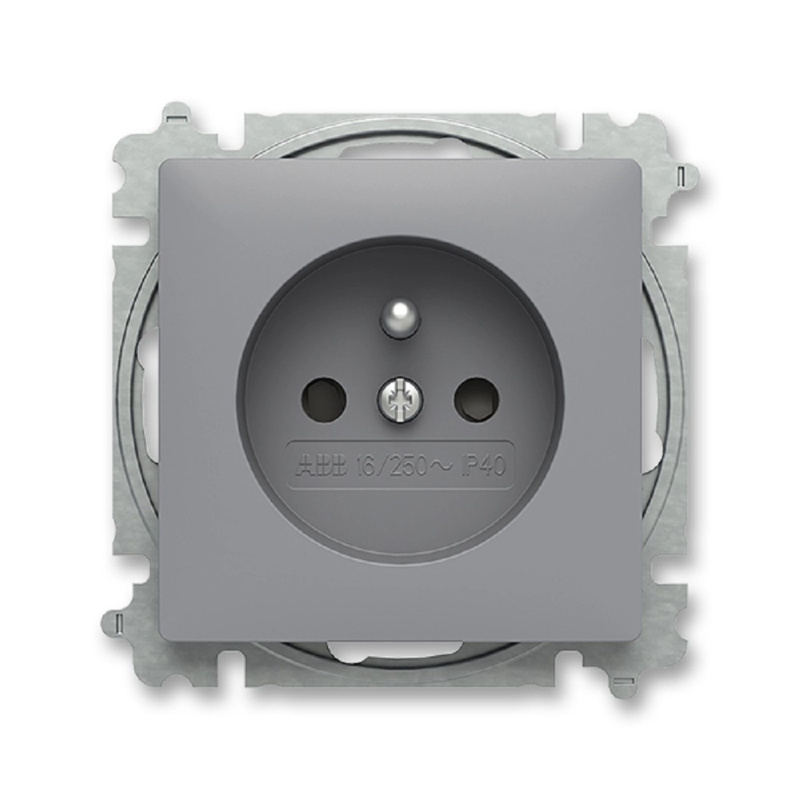 Zásuvka 230 V jednonásobná ABB Zoni šedá, bílá