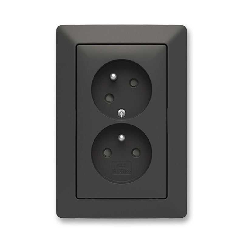 Zásuvka 230 V dvojnásobná ABB Zoni matná černá
