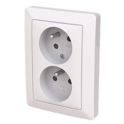 Zásuvka 230 V dvojnásobná ABB Zoni bílá
