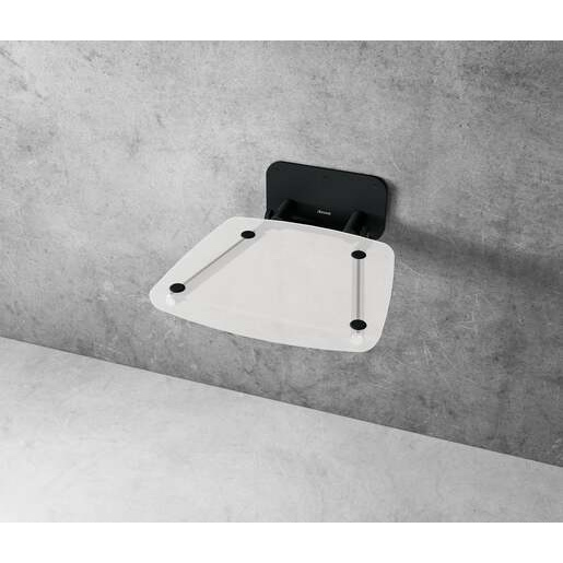 Ravak OVO B sprchové sedátko sklopné š. 36 cm čirá/černá B8F0000059