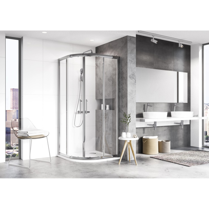 RAVAK Sprchový kout XP2CP4-80 lesklý chrom + transparentní sklo