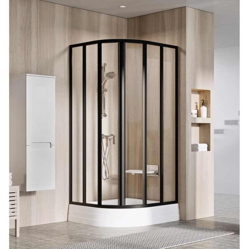 RAVAK Sprchový kout Supernova SKKP6 90x90 195 černá + transparent