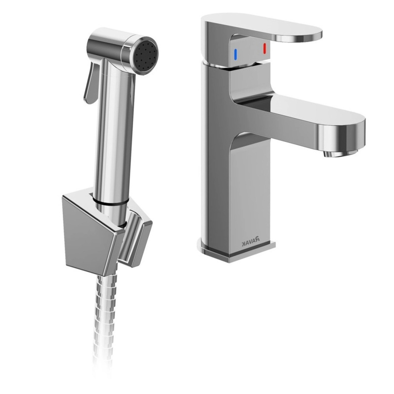 RAVAK Umyvadlová baterie s bidetovou sprškou Chrome CR 112.01CR, chrom, 170 mm