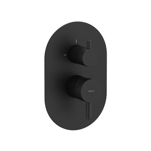 Ravak Espirit sprchová a vanová baterie bez podomítkového tělesa černá matná X070288