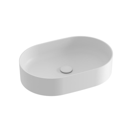 Ravak Ceramic Slim umyvadlo na desku 55x37 cm bílá matná mat bez přepadu XJX0E155000