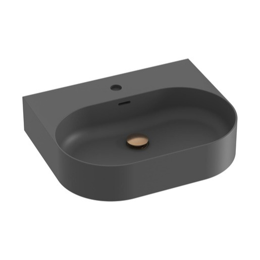 Ravak Ceramic Slim umyvadlo 55,3x45,2 cm antracit otvor pro baterii uprostřed XJX03155002