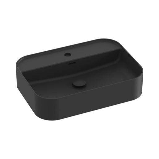 Ravak Ceramic Slim umyvadlo na desku 55x40 cm černá mat otvor pro baterii uprostřed XJX0D155004
