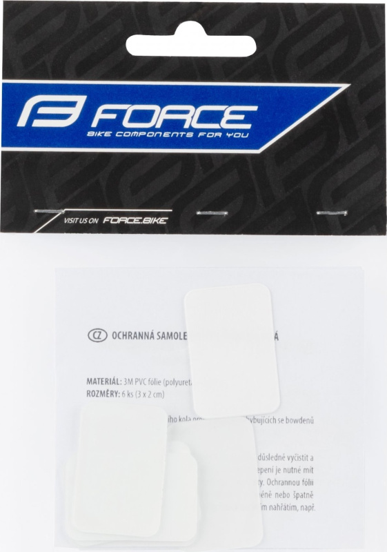 nálepky FORCE pod bowden sada 6ks, čiré