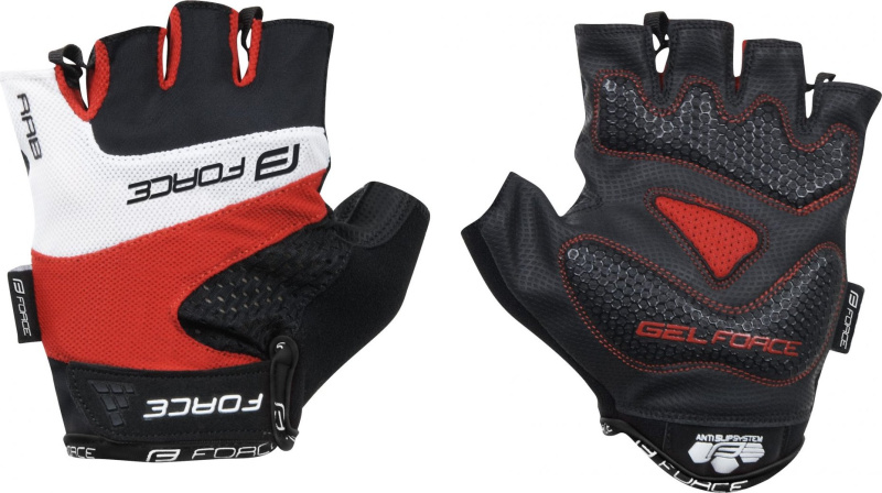 rukavice FORCE RAB gel, červené Velikost: M