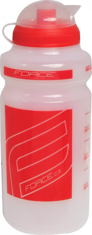 láhev FORCE "F" 0,5 l, čirá/červený potisk