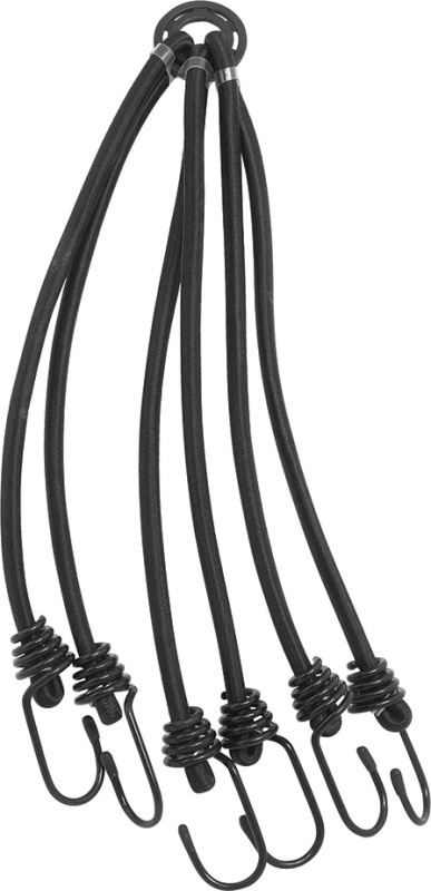FORCE gumicuk upínací "pavouk" (6 háků) 8mm x300 mm, črn